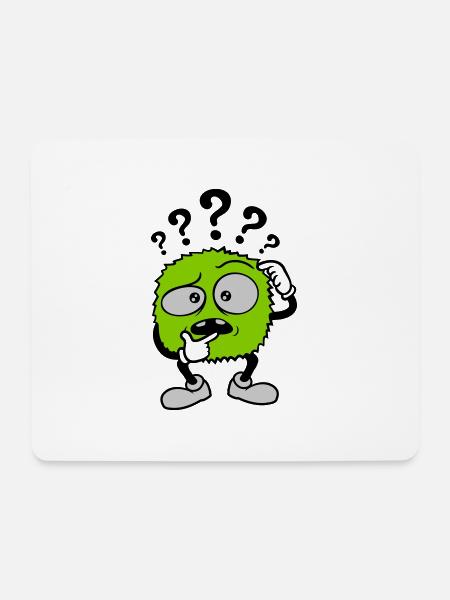 Fragezeichen skeptisches Gesicht Comic - Mousepad (Querformat) - Weiß