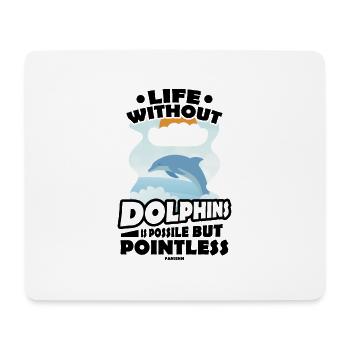Dauphin - Tapis de souris (format paysage) - blanc - Devant
