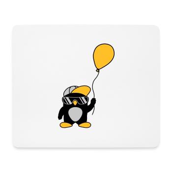 Balloon cool penguin cap - Mouse Pad (horizontal) - white - Front