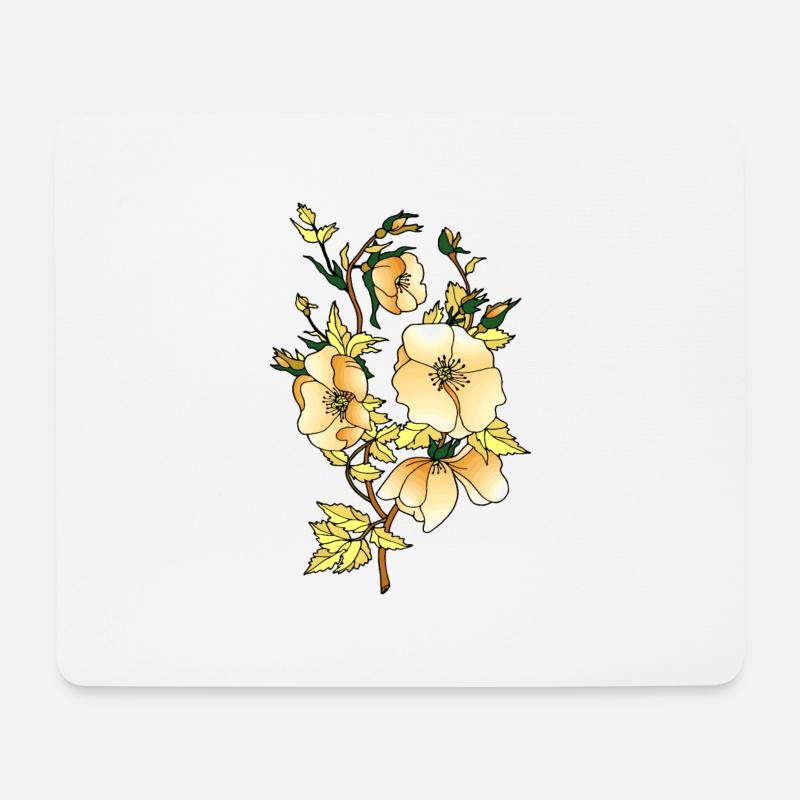 Blumen - Mousepad (Querformat) - Weiß