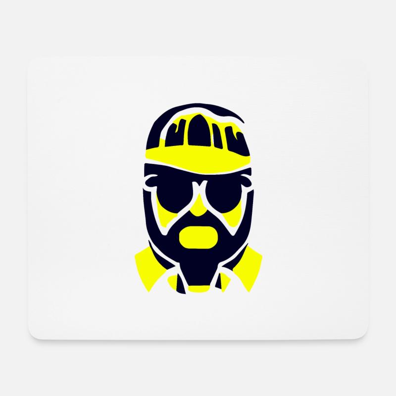 Cooler Typ mit Sonnenbrille und Kapperl / Gesicht - Mousepad (Querformat) - Weiß