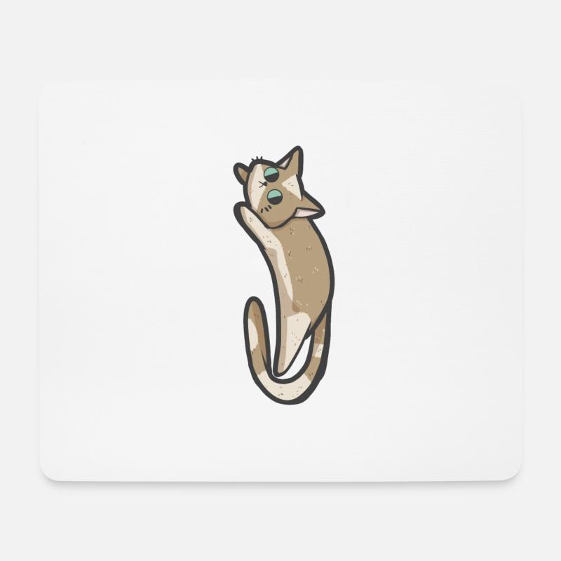 Süße beige Katze - Mousepad (Querformat) - Weiß