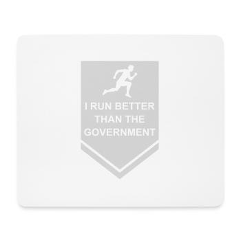 run better than government - Mouse Pad (horizontal) - white - Front