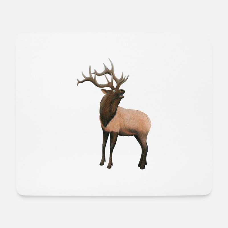 Elk deer - Mouse Pad (horizontal) - white