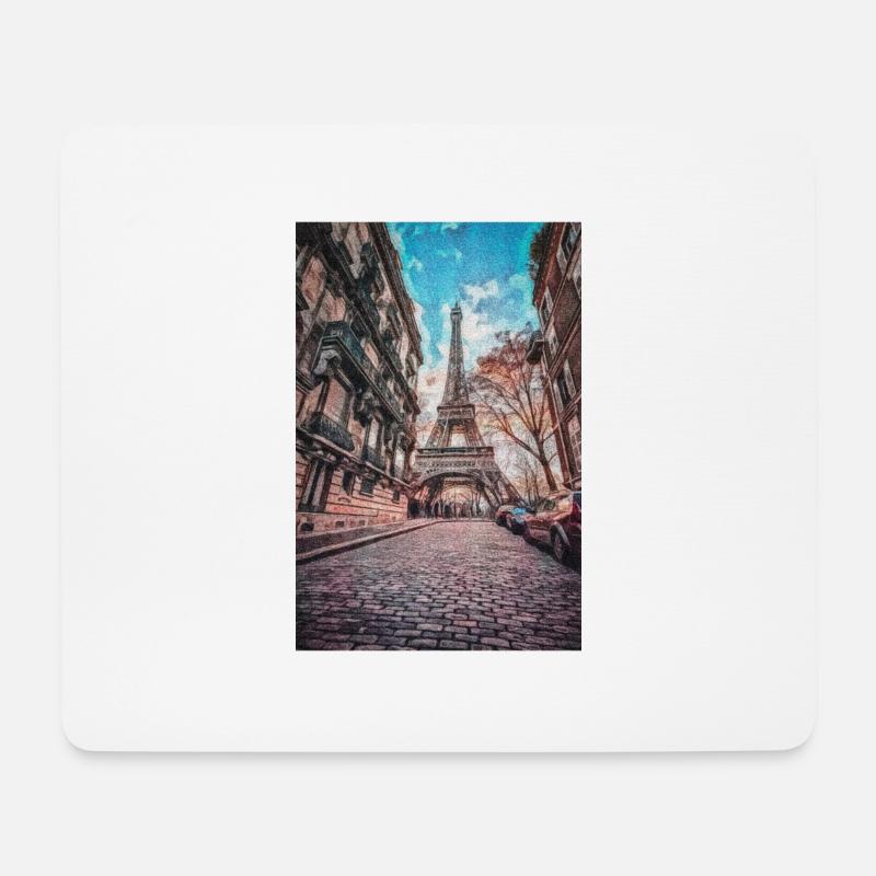 Vintage Eiffelturm -Paris Malerei Frankreich Liebhaber - Mousepad (Querformat) - Weiß