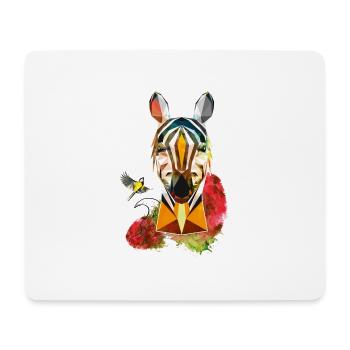 Zebra Bird Illustration - Mousepad (Querformat) - Weiß - Vorne