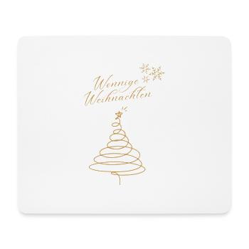 Wonnige Weihnachten Weihnachtsbaum Design gold - Mousepad (Querformat) - Weiß - Vorne
