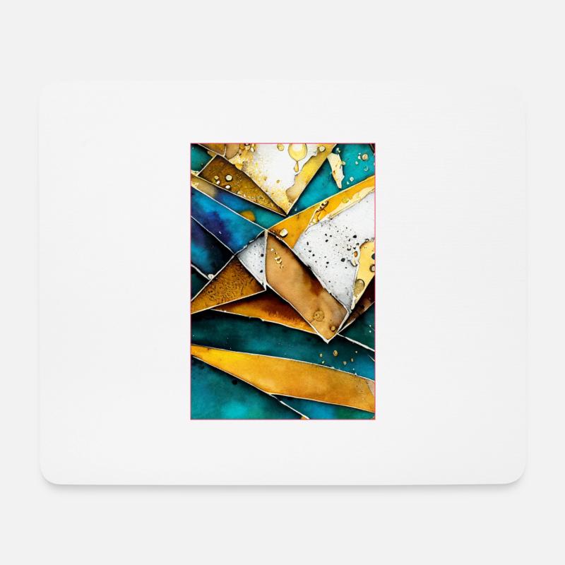 Gold Abstrakte Kunst - Mousepad (Querformat) - Weiß
