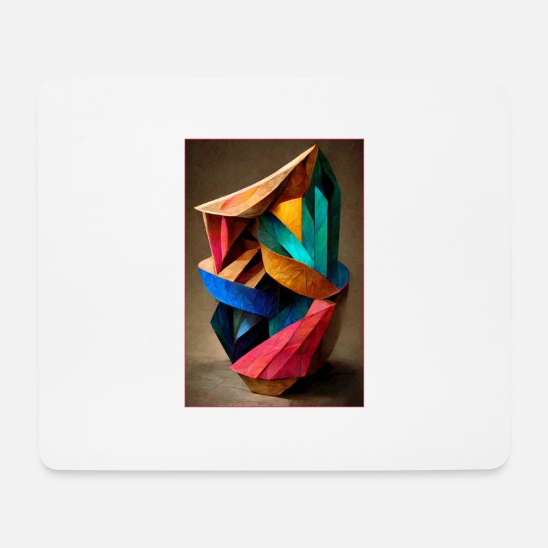 3d Abstract Sculpture of Pure Geometrical - Mousepad (Querformat) - Weiß