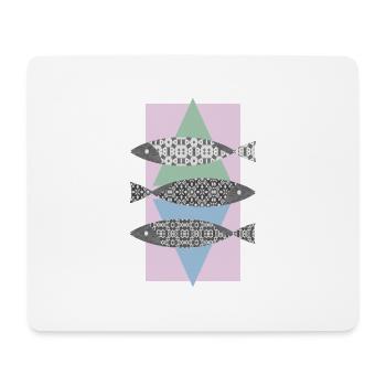 Fische - Mousepad (Querformat) - Weiß - Vorne