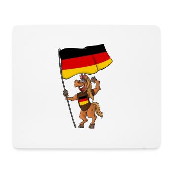 Deutsches Fan Pferd - Mousepad (Querformat) - Weiß - Vorne