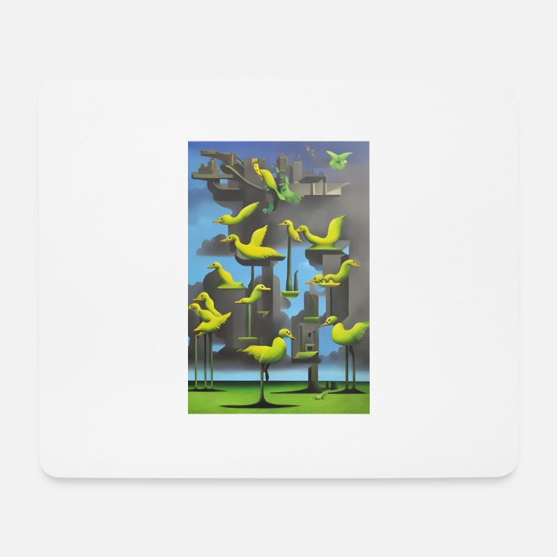 Enten im Baum - Mousepad (Querformat) - Weiß