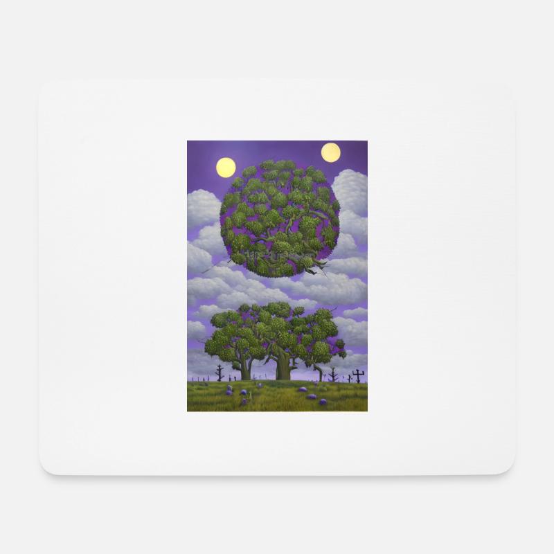 Tree and moon - Mouse Pad (horizontal) - white