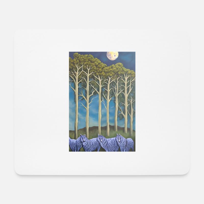 Wolves on the avenue - Mouse Pad (horizontal) - white