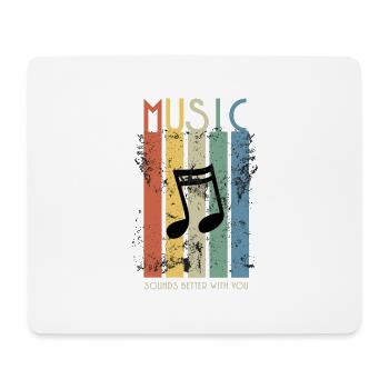 Music Sounds Better With You, With a Guitar Design - Mouse Pad (horizontal) - white - Front