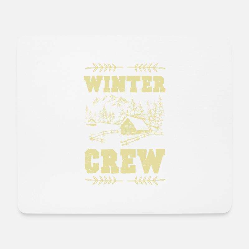 winter crew - Mousepad (Querformat) - Weiß