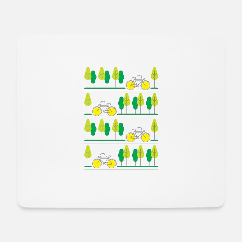 Radfahren durch den Sommer (graue Linien) - Mousepad (Querformat) - Weiß