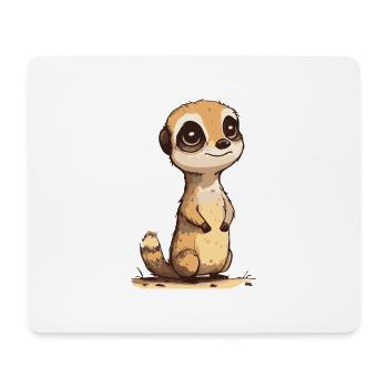 Comic Cute Kawaii Erdmännchen - Mousepad (Querformat) - Weiß - Vorne