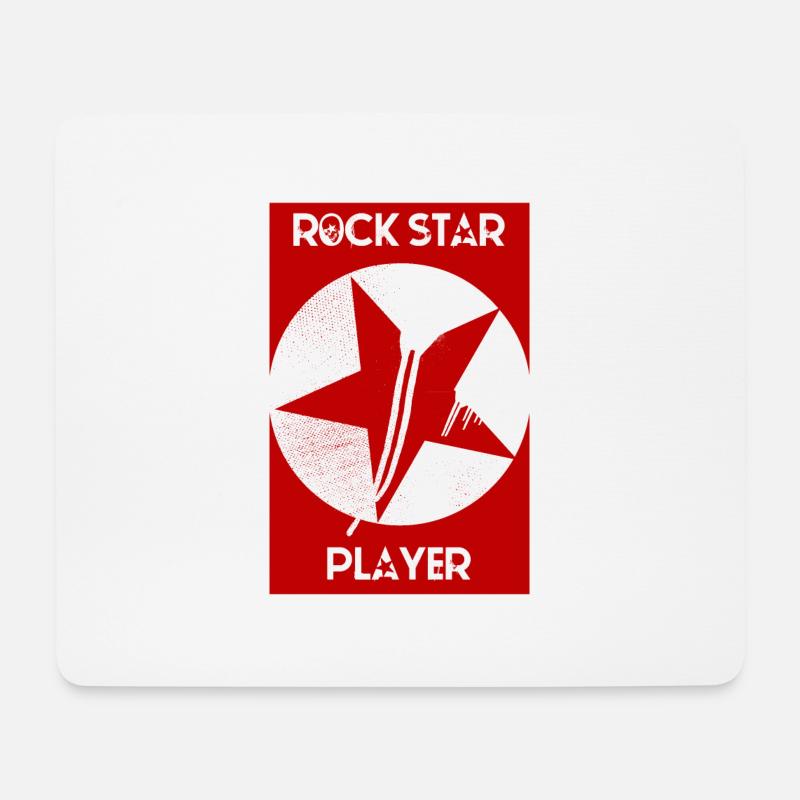Rockstarspieler - Mousepad (Querformat) - Weiß