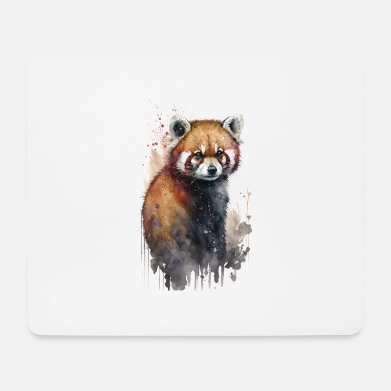 roter panda kleiner panda süß kawaii - Mousepad (Querformat) - Weiß