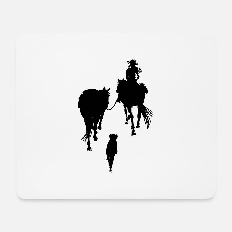 Wanderreiterin schwarz/weiß - Mousepad (Querformat) - Weiß