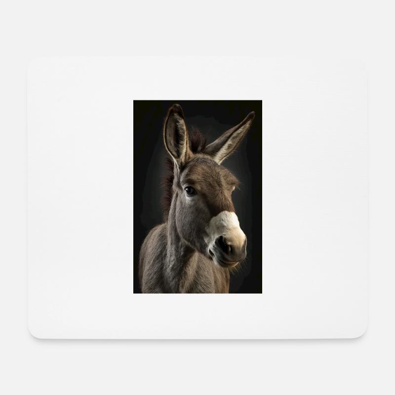 Esel Realistisch Cool - Mousepad (Querformat) - Weiß