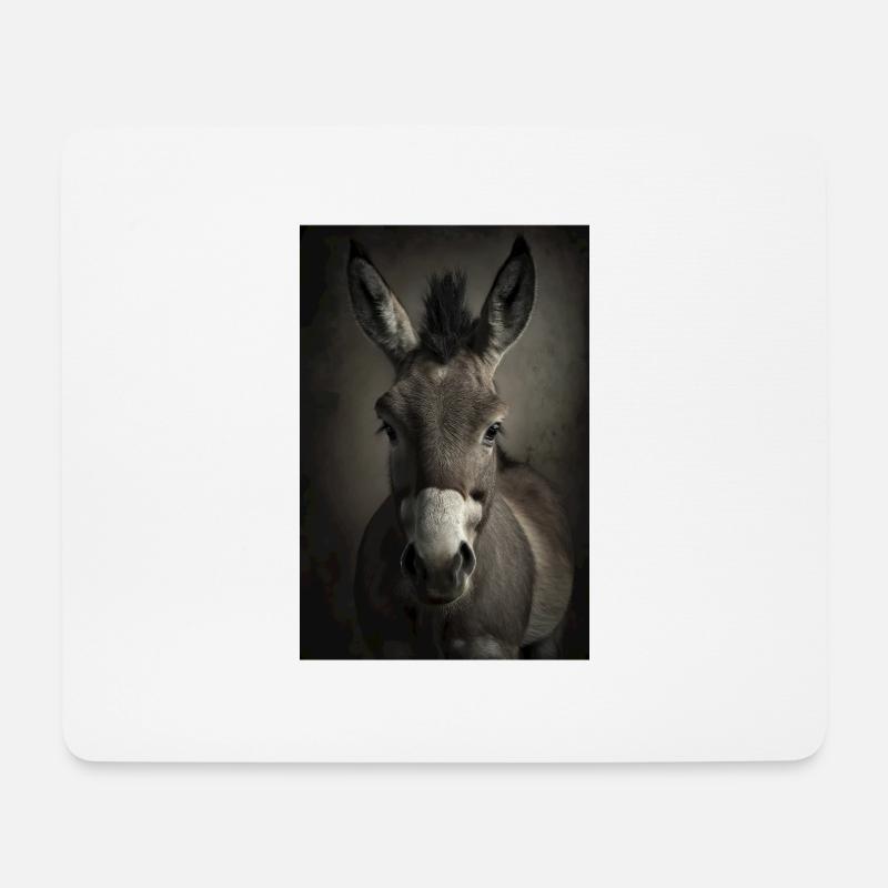 Esel Realistisch Cool - Mousepad (Querformat) - Weiß