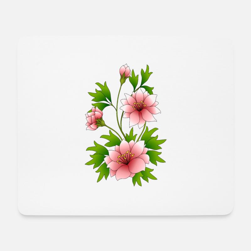 Blumen - Mousepad (Querformat) - Weiß