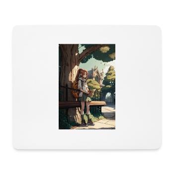 Anime Mädchen Manga Geschenk - Mousepad (Querformat) - Weiß - Vorne