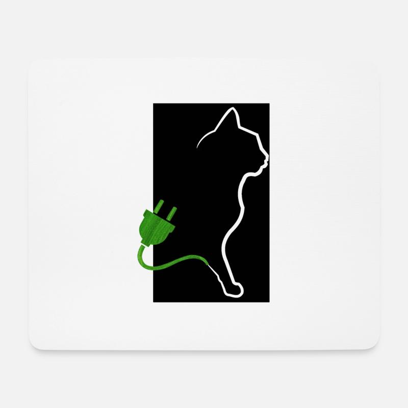 Öko-Katze - Mousepad (Querformat) - Weiß