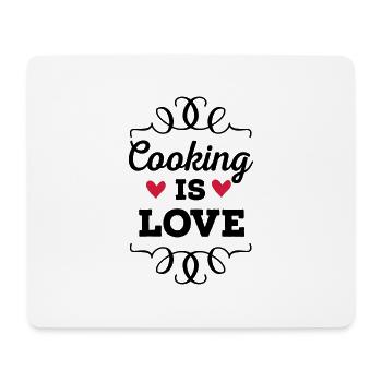 Cooking is Love - Mousepad (Querformat) - Weiß - Vorne