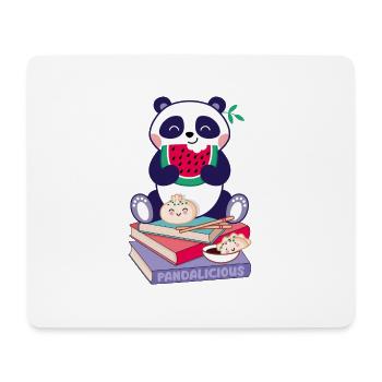 Panda auf Bücherstapel - Mousepad (Querformat) - Weiß - Vorne