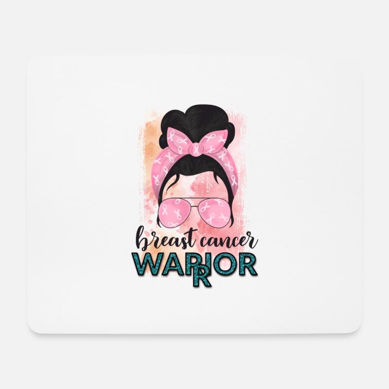 Brustkrebs-Kriegerin - Mousepad (Querformat) - Weiß