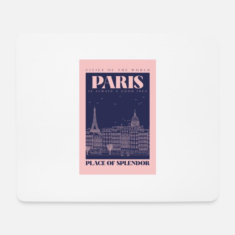 Paris - Mousepad (Querformat) - Weiß