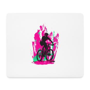 Mountainbike biker Downhill - Mousepad (Querformat) - Weiß - Vorne