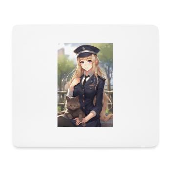 Anime Girl Uniforme Cadeau - Tapis de souris (format paysage) - blanc - Devant