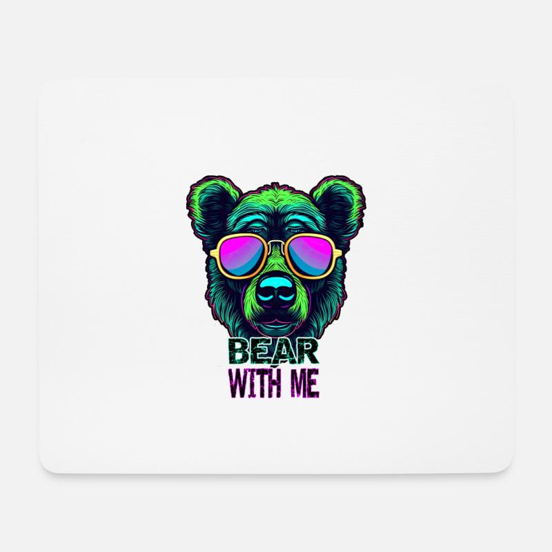 Ertragen Sie mit mir Zitat, Digitale Illustration, - Mousepad (Querformat) - Weiß