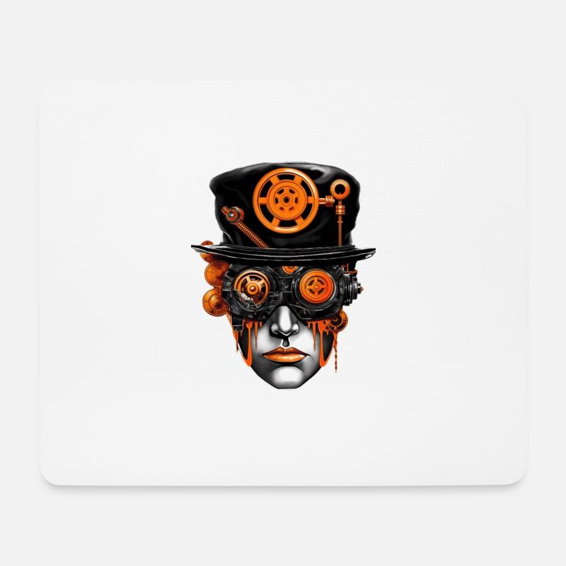 Steampunk Droog - Mousepad (Querformat) - Weiß