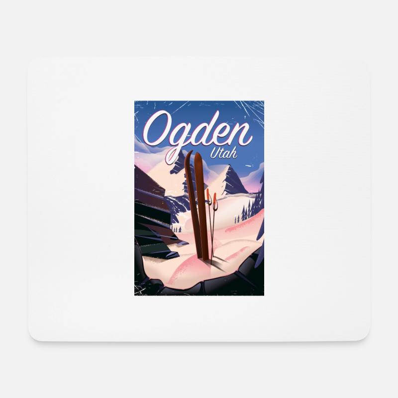 Ogden Utah Ski Poster - Mousepad (Querformat) - Weiß