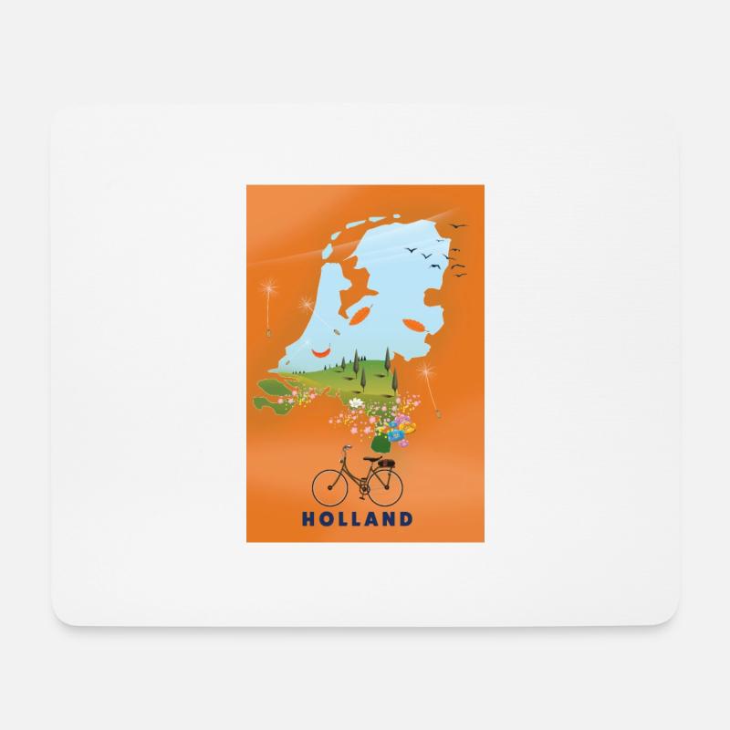 Reisekarte Holland - Mousepad (Querformat) - Weiß