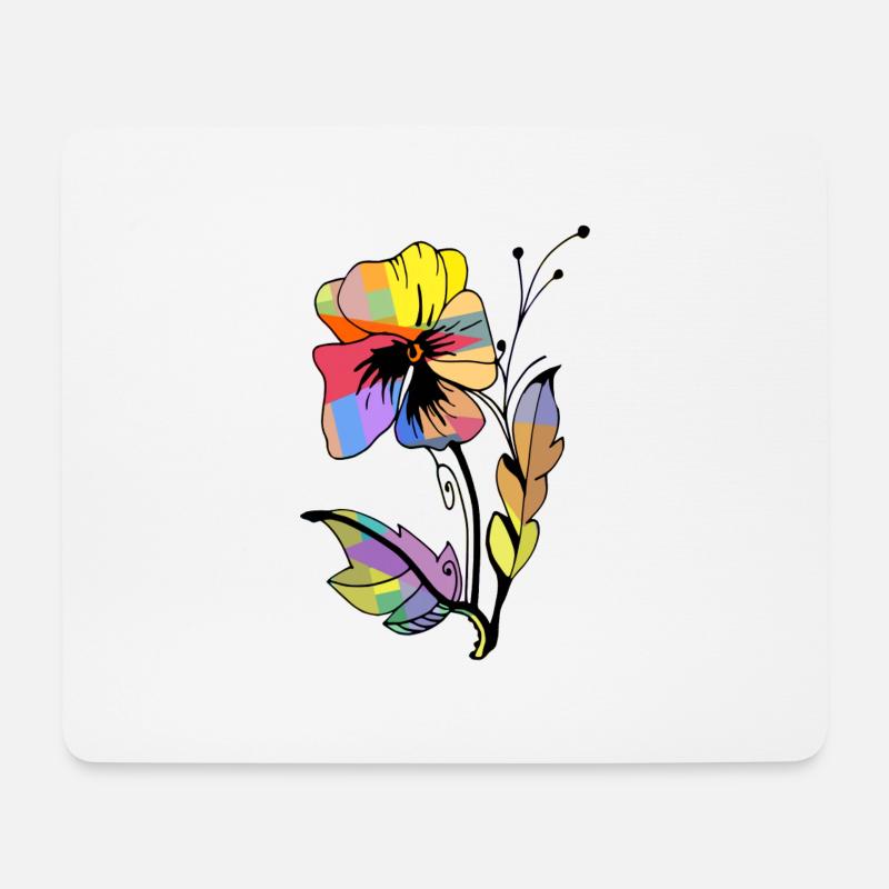 Blume - Mousepad (Querformat) - Weiß