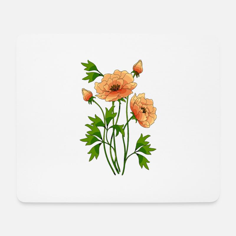 Blumen - Mousepad (Querformat) - Weiß
