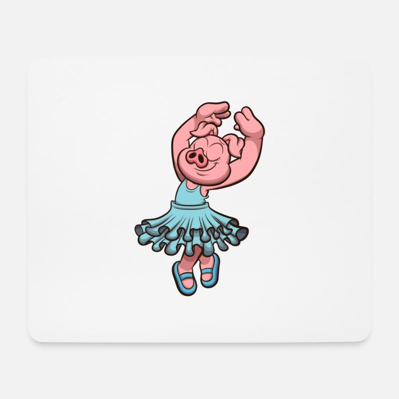 Schwein im Tutu - Mousepad (Querformat) - Weiß