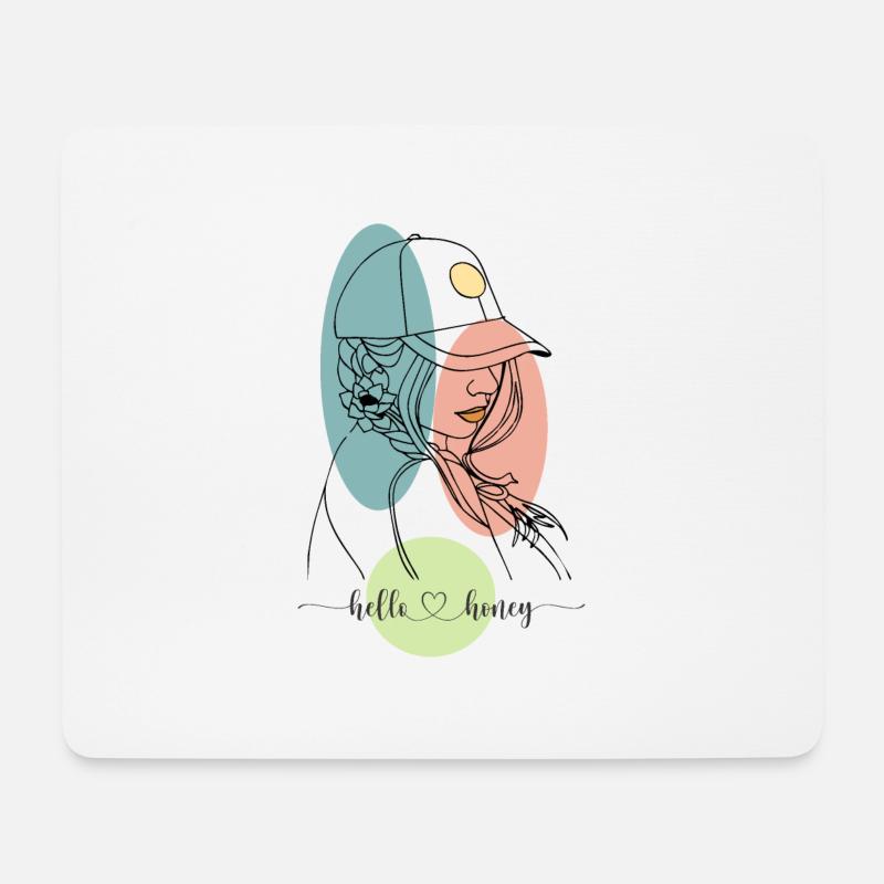 Hallo Schatz minimalistische Kunst - Mousepad (Querformat) - Weiß