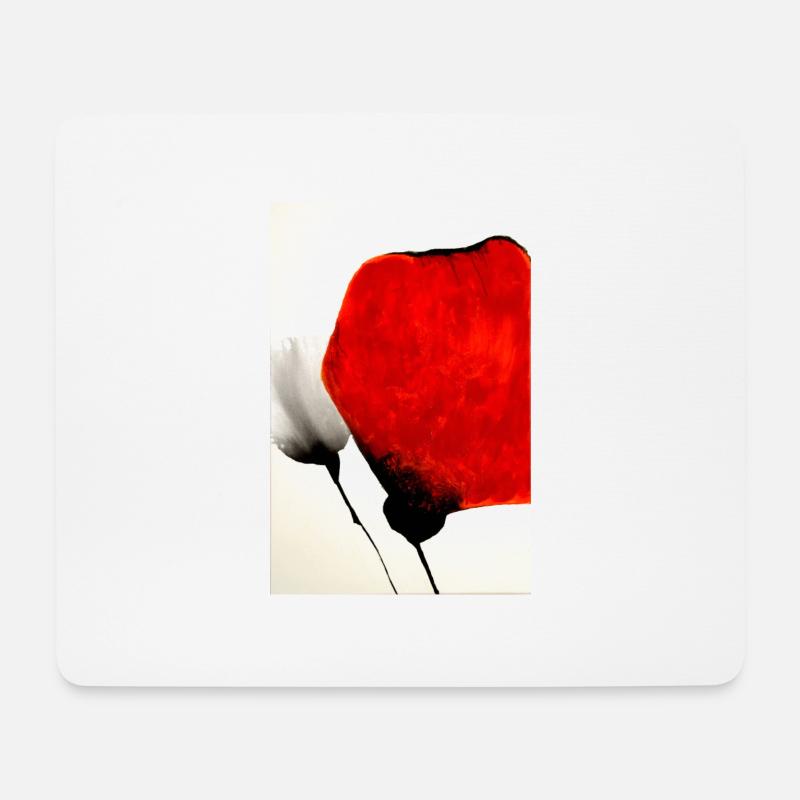 Mohnblume - Mousepad (Querformat) - Weiß