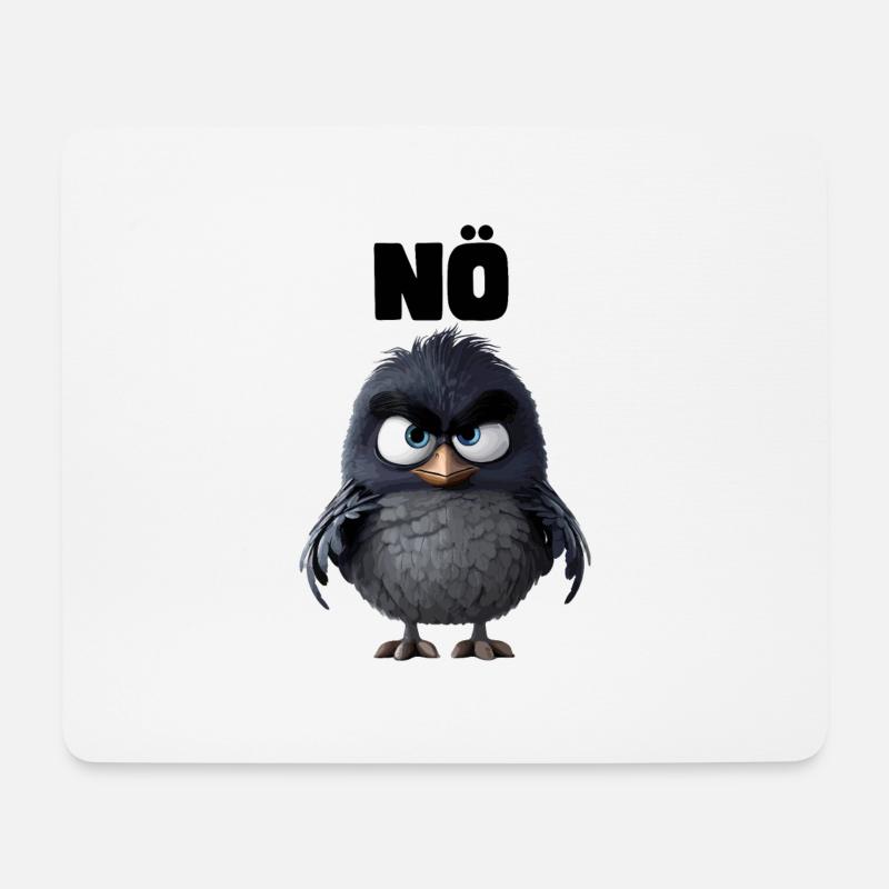 Rabe "NÖ" Design - Mousepad (Querformat) - Weiß