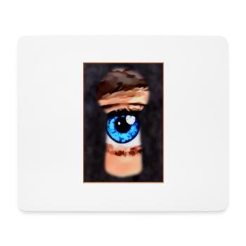 Neugieriger Blick durch's Schlüsselloch - Mousepad (Querformat) - Weiß - Vorne