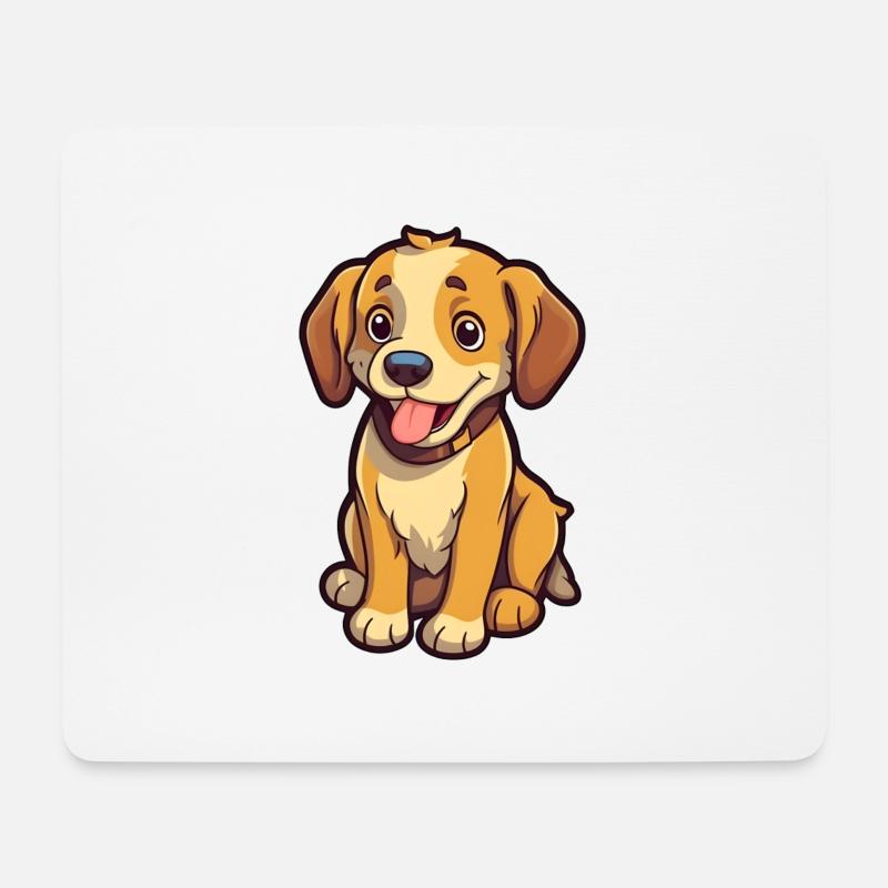 Kleiner, niedlicher Hund "Bailey" im Comic-Stil - Mousepad (Querformat) - Weiß