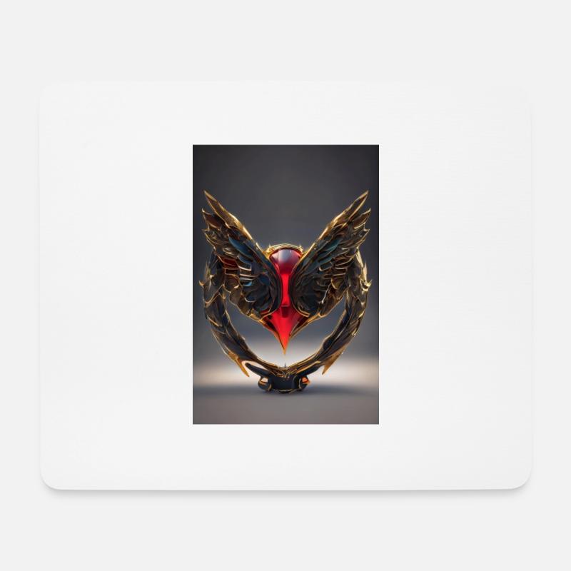Schmuckstück, rubinfarbene Träne mit Gold umrandet - Mousepad (Querformat) - Weiß