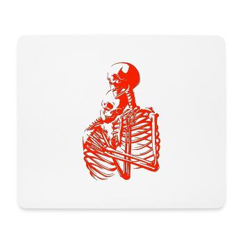 skull skeleton death halloween horror black dead - Mouse Pad (horizontal) - white - Front